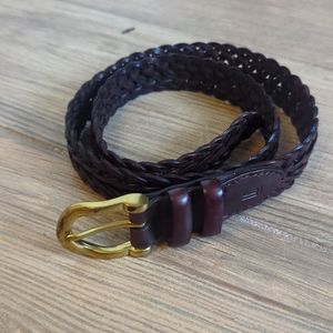 Dark braided leather belt